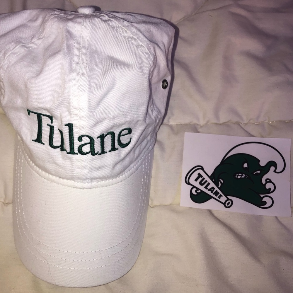 BRAND NEW TULANE UNIVERSITY HAT AND STICKER